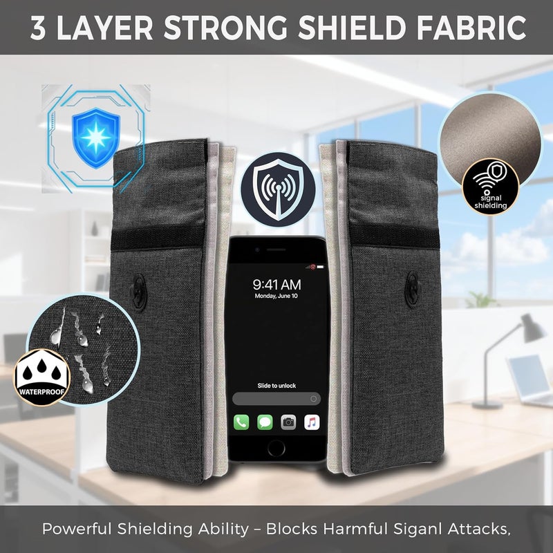 Tuulin Faraday Bags for Phones 2 Pack Go Dark Bags for Cell Phones, Signal Blocking Case, RFID Blocking Pouch for Privacy Protection - Image 2